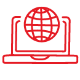 Laptop online icon.